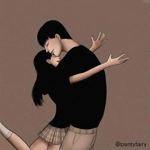 你轻轻抱着我的腰,宠溺的看着我的脸;但窝在你怀里很舒服.