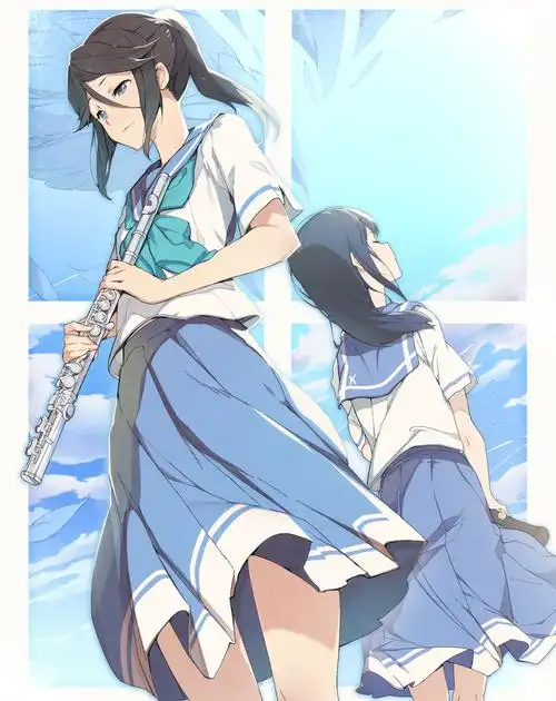 动漫美图丨清爽又可爱的校园美少女,水手服×马尾辫的少女特辑_青春